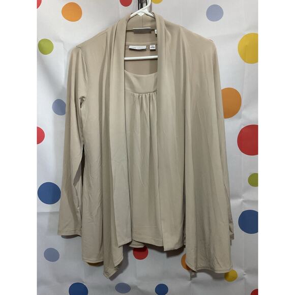 NEW 2PC Susan Graver Twinset Size XXS Beige - Picture 9 of 13